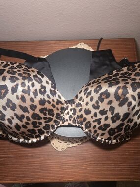 Secret Treasures Leopard Print Bra - Black & Brown